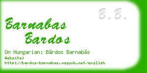 barnabas bardos business card